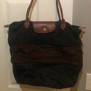 Longchamp Le Pliage Expandable Tote Black/Brown